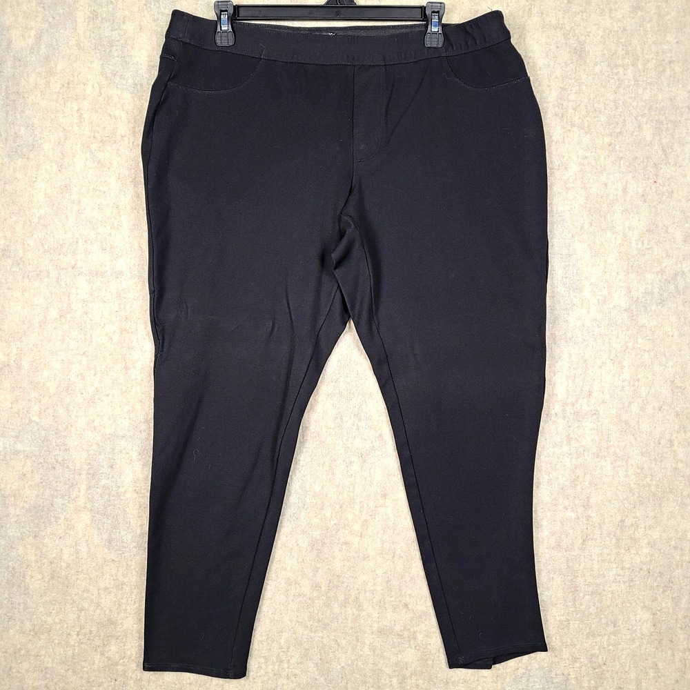1822 Denim Black Stretch Pant Pull-on Elastic 18W Skinny c53w1194a1 cut 56823